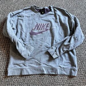 Nike Sweater in Gray with Purple Logo